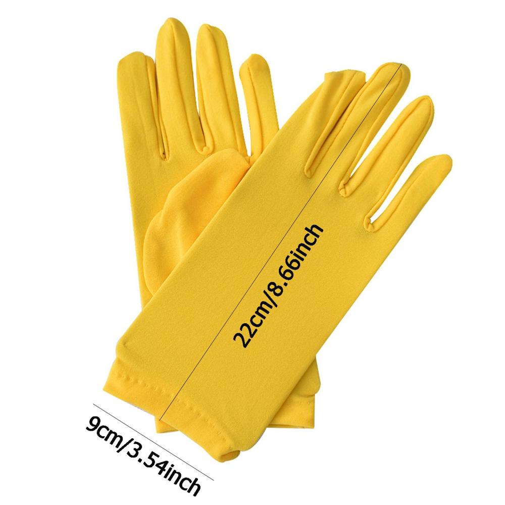 Solid Color Milk Silk Sunscreen Work Gloves Household Gloves Serving Waiters Mittens Driving Gloves