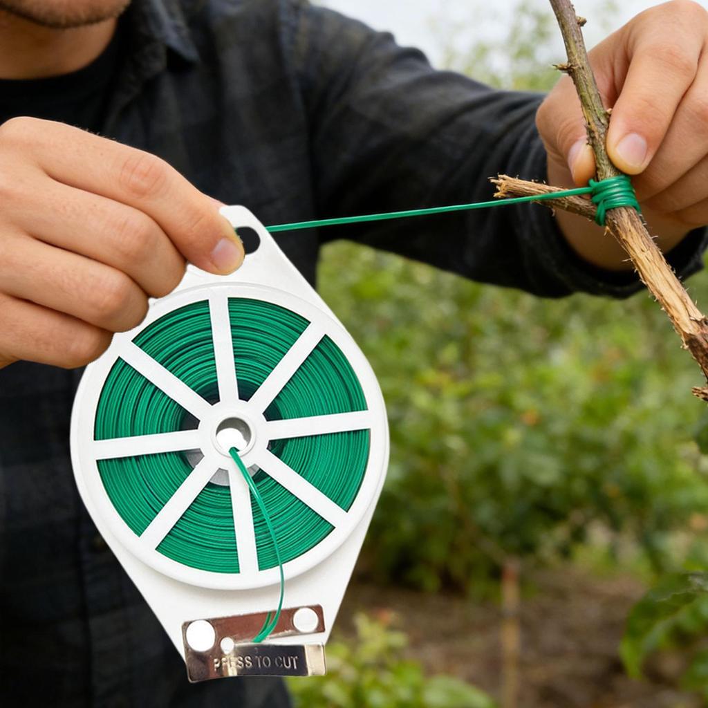 Садовые растения Обвязочная железная проволока Садовая подвязка для растений с кусачками Поддержка для вьющихся растений Цветочная лоза Кабель-струна Инструмент для обвязки сада