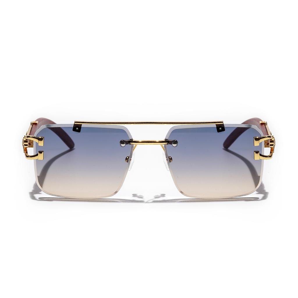 Ruiao Безободковые Авиаторы Роскошный Дизайнерский Бренд Квадратные Солнцезащитные Очки Алмазной Огранки Линзы UV400 Безободковые Очки для Мужчин И женщин