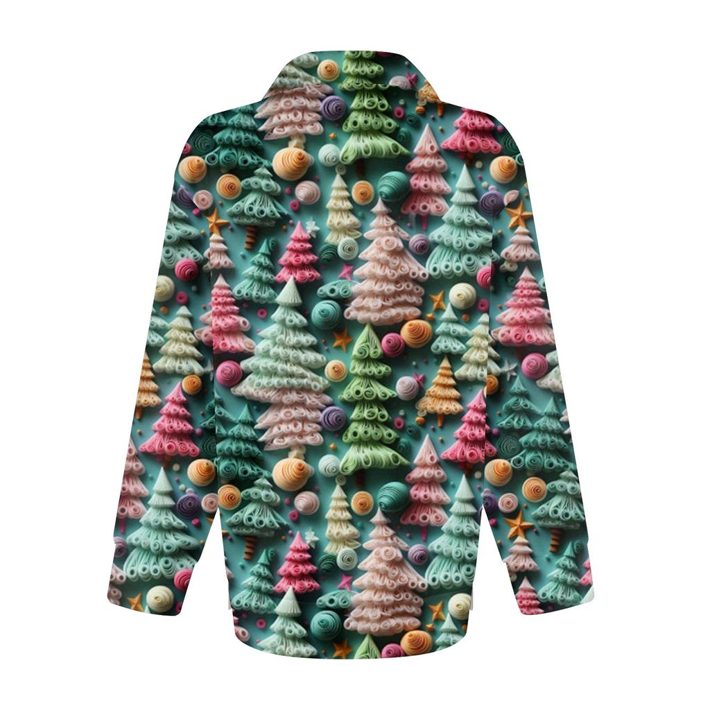 Женский повседневный свитер с полумолнией и лацканами со снежинками и разрезом сверху по бокам, модная одежда