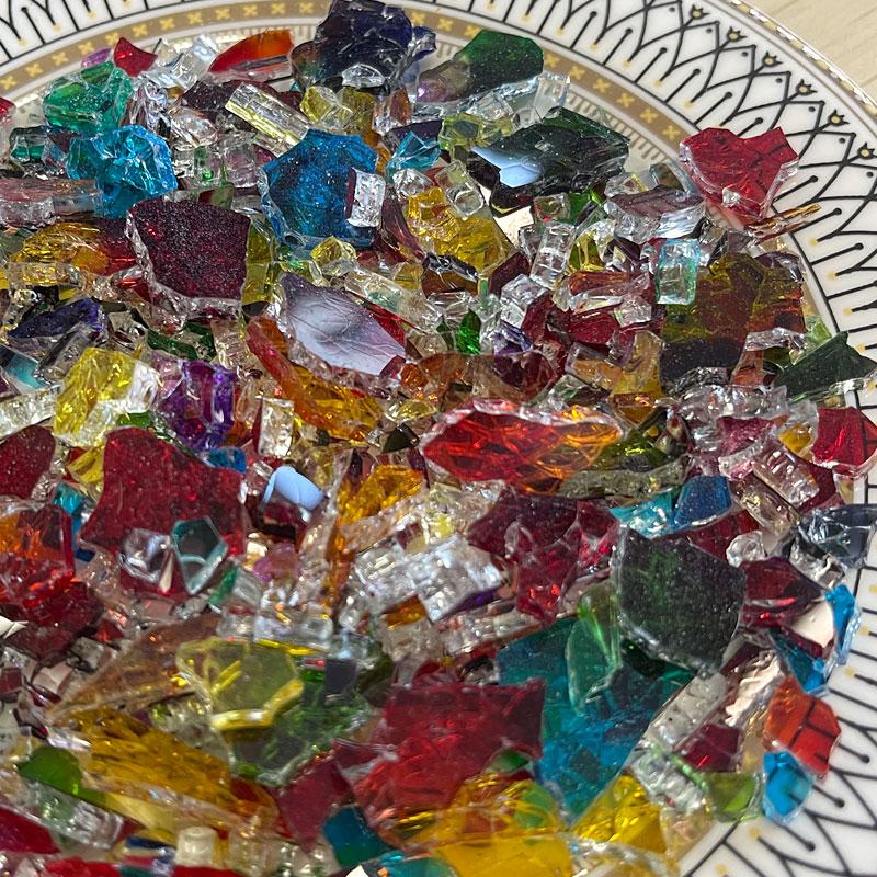 Красочные осколки льда, хрустальная мозаика, сделай сам, креативное ручное мозаичное искусство, цветное закаленное стекло, прозрачные частицы, 100 г