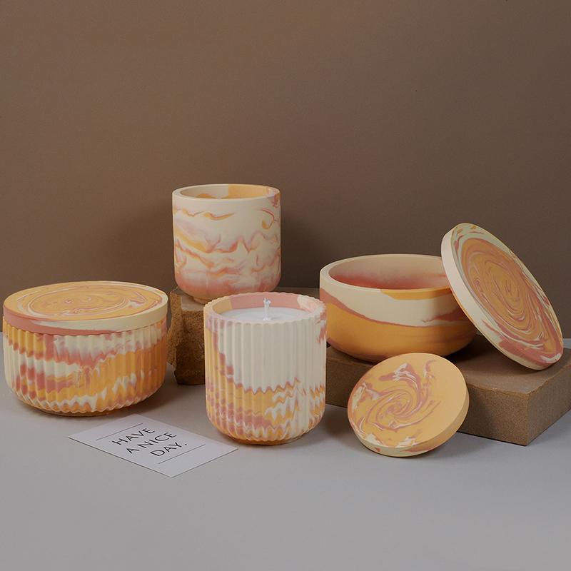 Гладкая покрытая банка, гипсовая цементная форма, полосатая чашка для свечей, силиконовая форма, зеркальная форма для капель