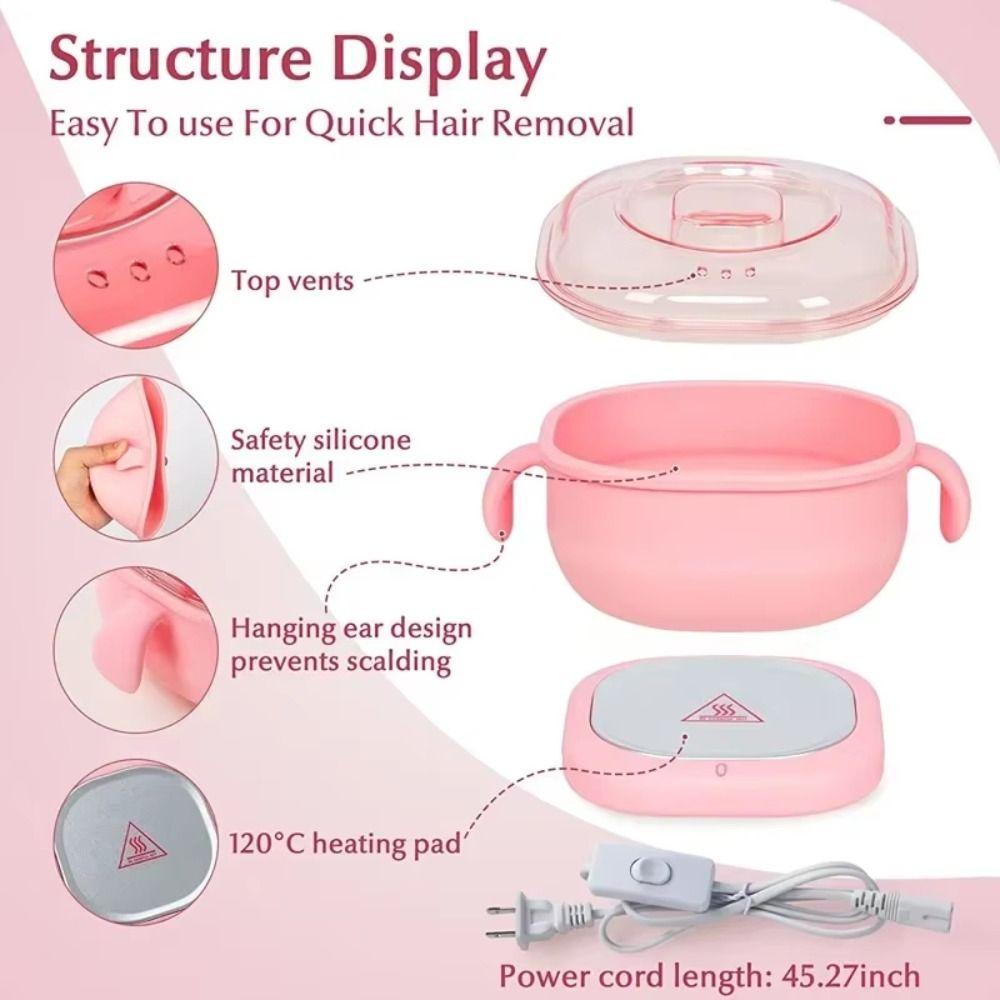 Depilator Hair Removal Wax Machine 400ml Silicone Wax Warmer Foldable Wax Heater  Beauty Care