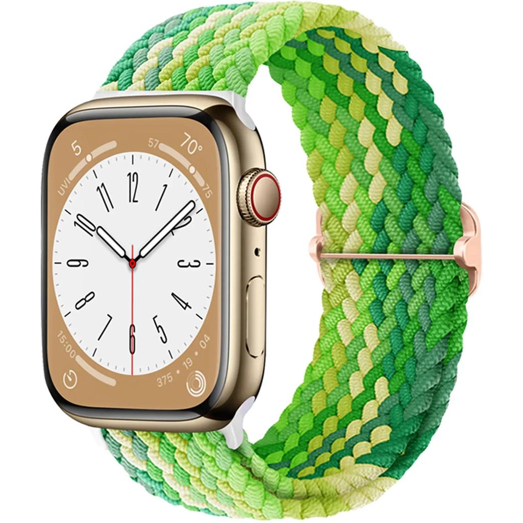 Нейлоновый ремешок для Apple Watch Ultra 2 49 мм 40 мм 44 мм 41 мм 38 45 мм Эластичный плетеный браслет-петля для iWatch Series 9 8 7 6 SE 5 4
