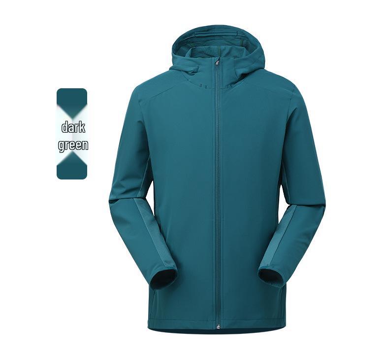 Быстросохнущая спортивная куртка-худи унисекс - Дышащая, приятная к коже, водоотталкивающая для пеших походов и кемпинга