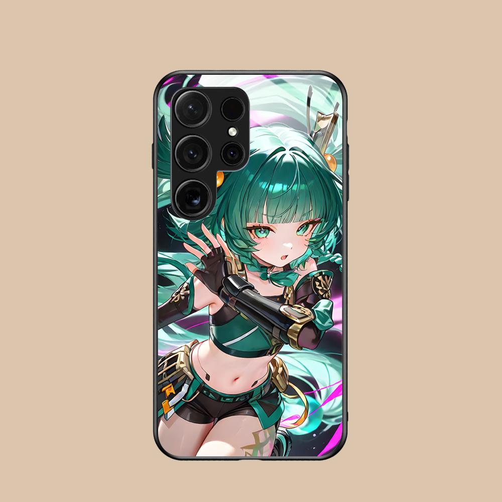 Zenless Zone Zero QingYi Phone Case for Samsung Galaxy S25 S24 S23 S22 S21 S20 Note20 Plus FE Ultra Glass Colorful Cover Luxury
