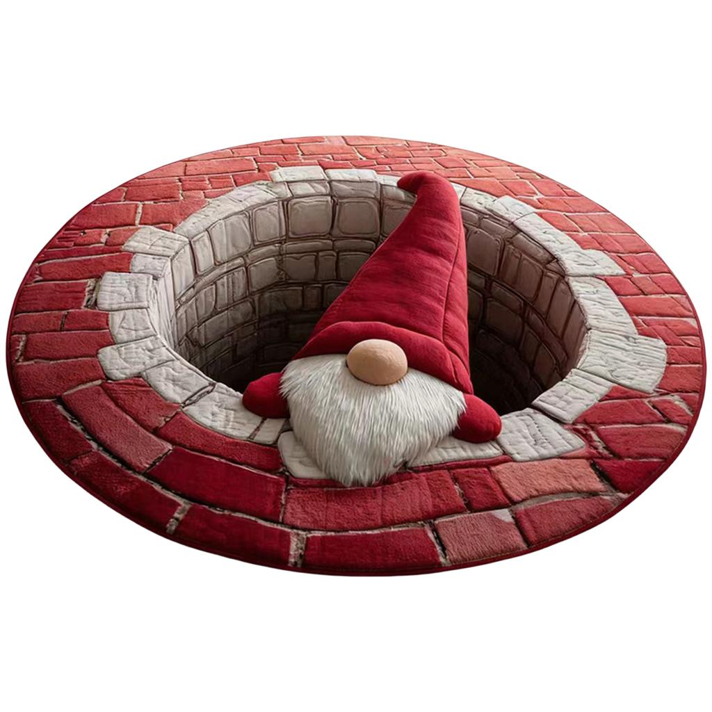 Christmas Tree Decoration Mat 40cm 3D Christmas Circular Carpet Washable Anti Slip Carpet New Year Atmosphere Mat Decoration for