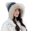 Winter Hat Women's Knitted Hat Warm, Thickened, Piled and Cold-proof Wool Hat Ear Protector Hairball Bag Head Hat