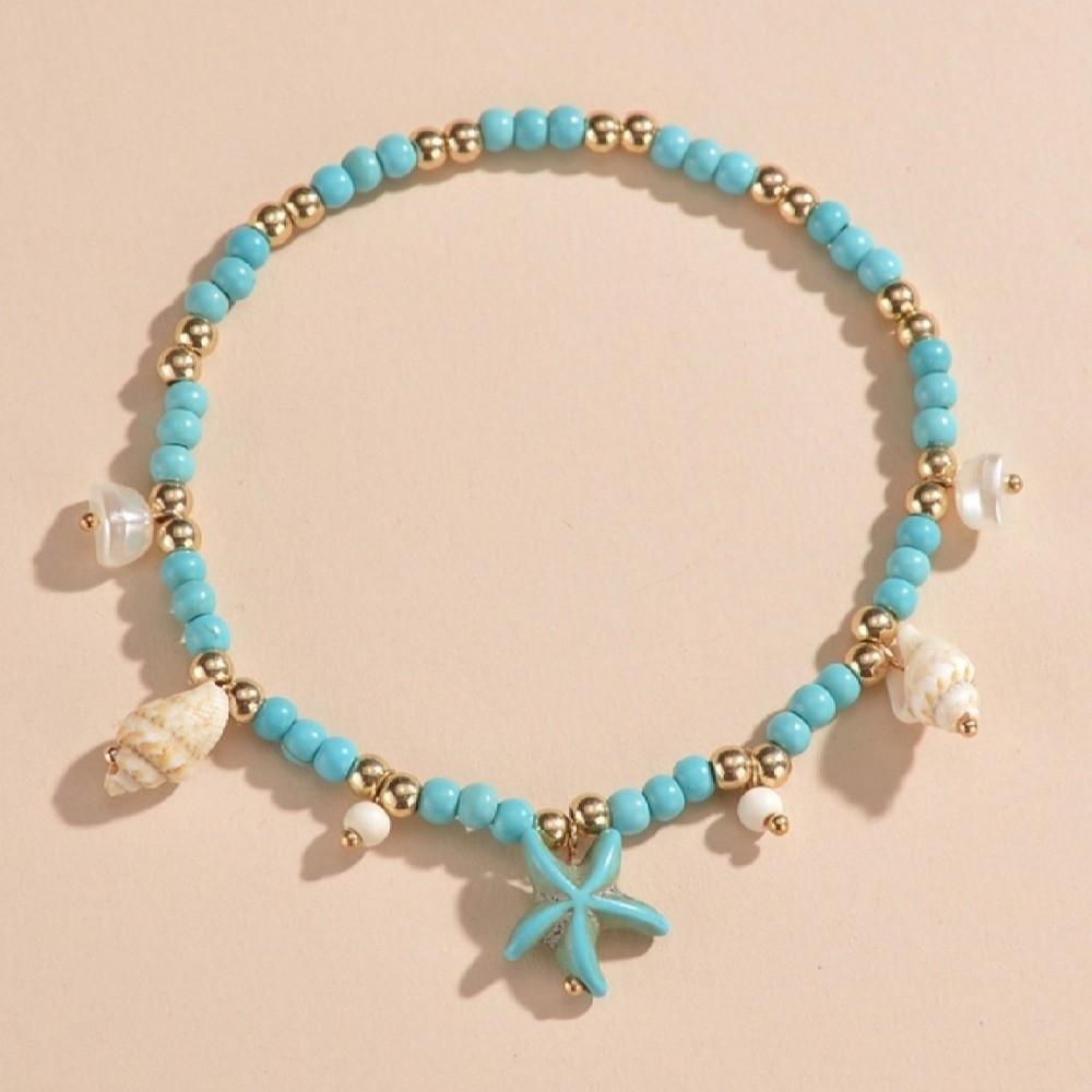 Vintage Boho Beaded Anklets Ocean Beach Foot Chain Fashion Starfish Pendant Ankle Summer