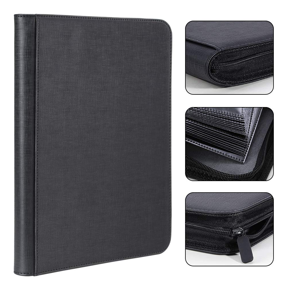 Папка для карт PAKESI Star, 9 карманов, 360 предметов, для хранения карт из искусственной кожи, коллекция карт Star Card и других карт, папка для коллекции карт Star Card (черный)