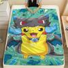 Pikachu Cozy Print Flannel Blanket Perfect for Sofa Bed Travel Picnic Soft.-TING