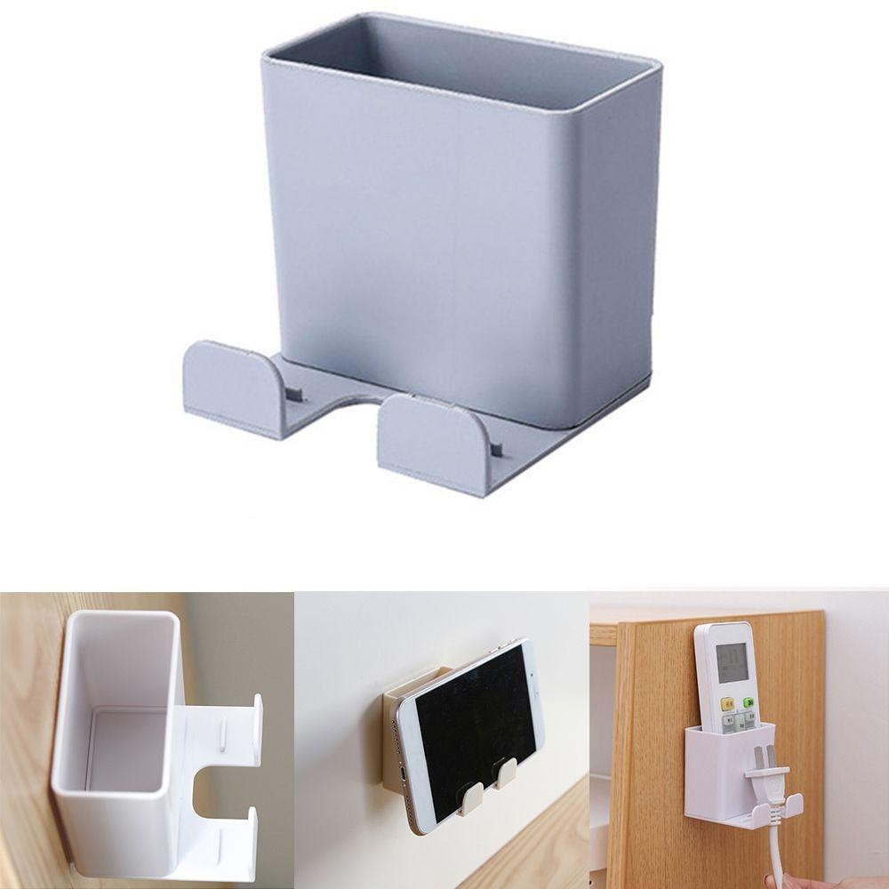 Plug Holder Remote Control Organizer Adhesive Hanger Air Conditioner Storage Box Fixed On Wall