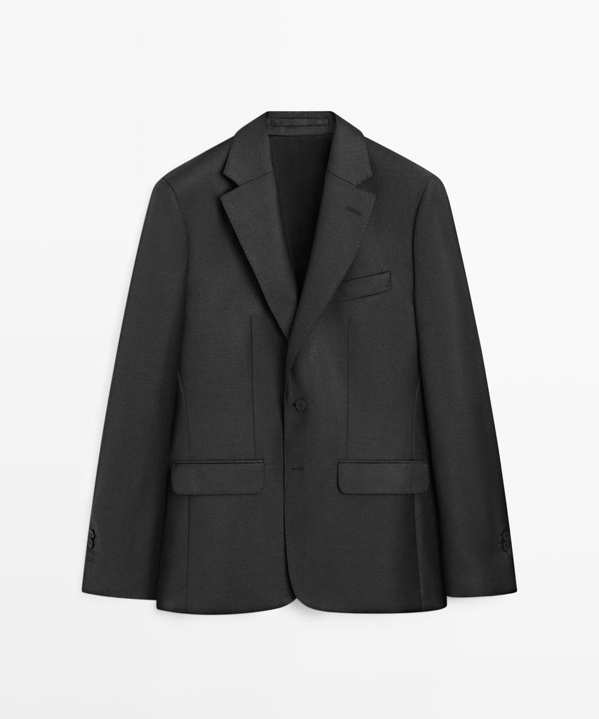 Massimo Dutti 100% Cool Wool Suit Blazer