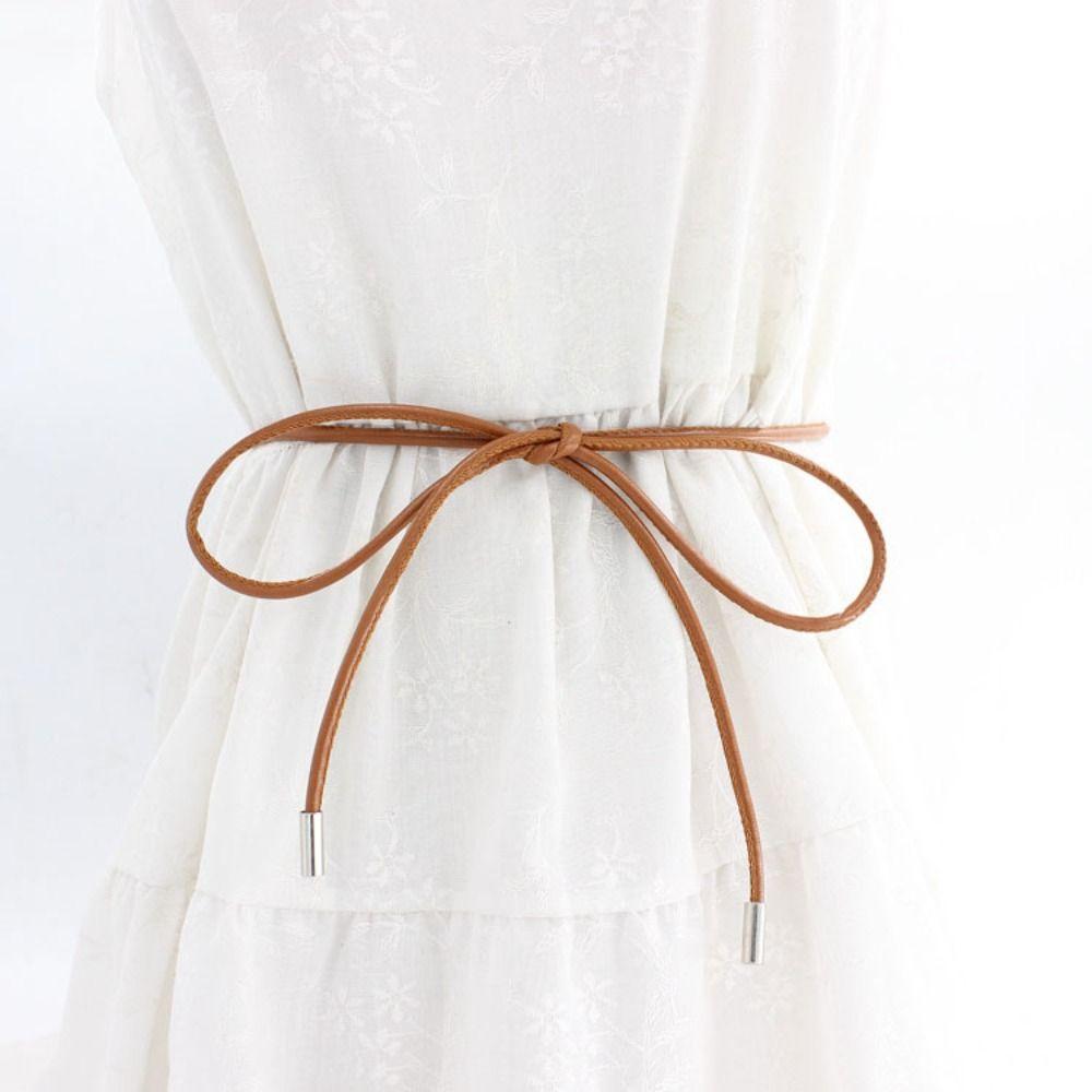 Korean Style Thin Belt Dress Decoration Belts PU Leather Waist Belt Simple Women Waistband  Girls