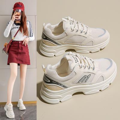 Женская обувь сетка толстая подошва кроссовки папины кроссовки женские 2025 новая весна универсальная мягкая подошва маленькая дышащая повседневная спортивная обувь