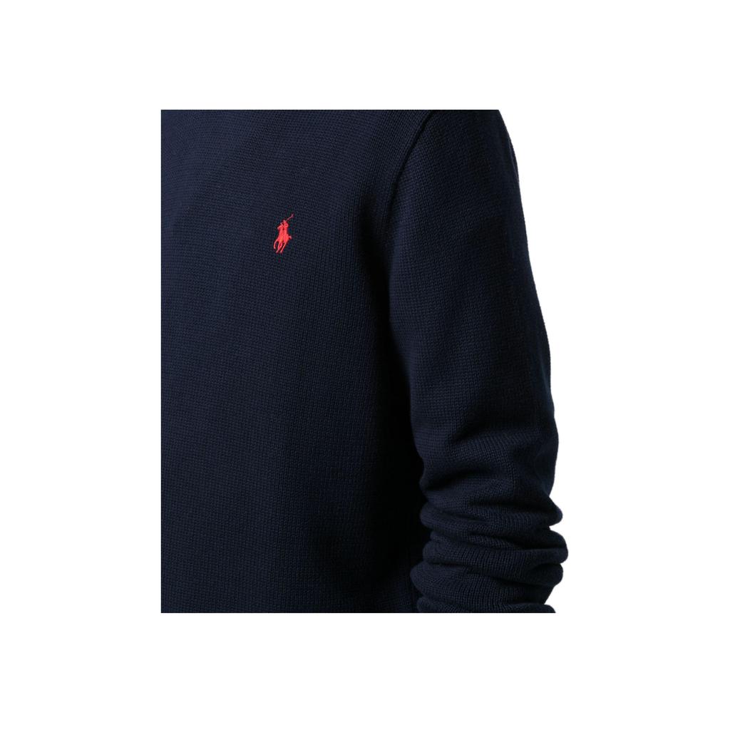Polo Ralph Lauren Solid Logo Embroidered Crew Neck Pullover Sweater Men Sweater Blue 710810846-001