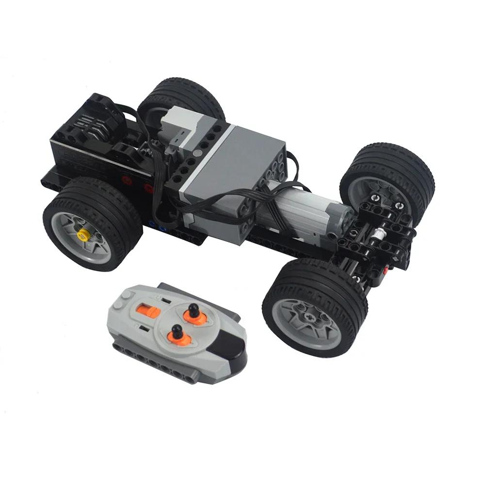 MOC Технический RC Автомобиль Быстрые Моторы Строительные Блоки Дифференциал Система Подвески Автомобиль с Монстр-Мотором Кирпичики Образовательные Игрушки