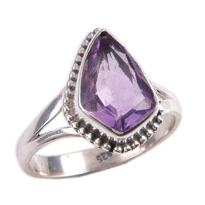 Натуральный розовый аметист драгоценный камень 925 пробы серебро ювелирное кольцо S.8 J3A25