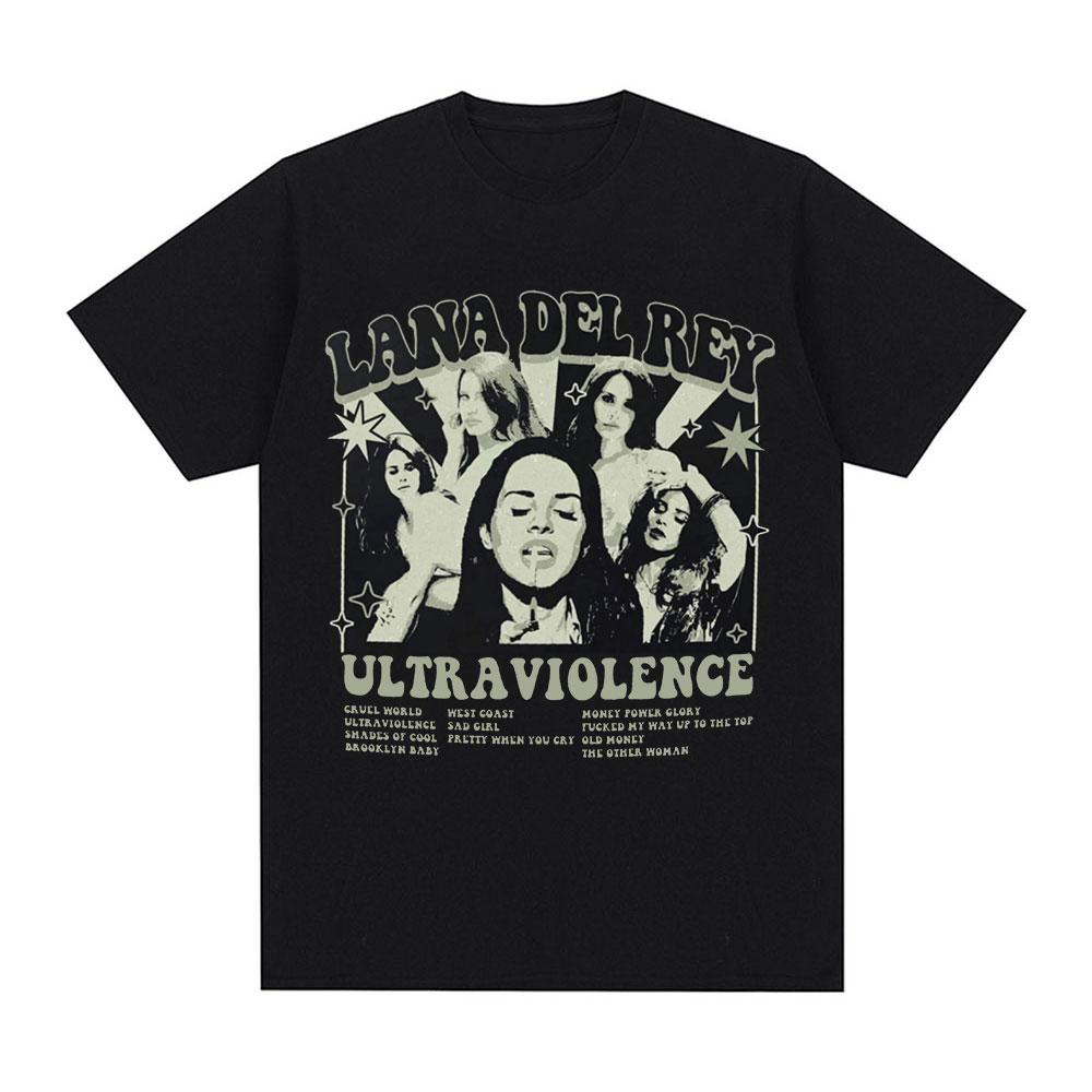 Singer Lana Del Rey T Shirt Ultraviolence Music Album T Shirt Vintage Hip Hop Streetwear Short Sleeve Plus Size T Shirt Women
