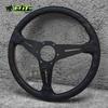 JDM Universal 14inch Leather Steering Wheel Modified Car Sports Steering Wheel Pink Stitching