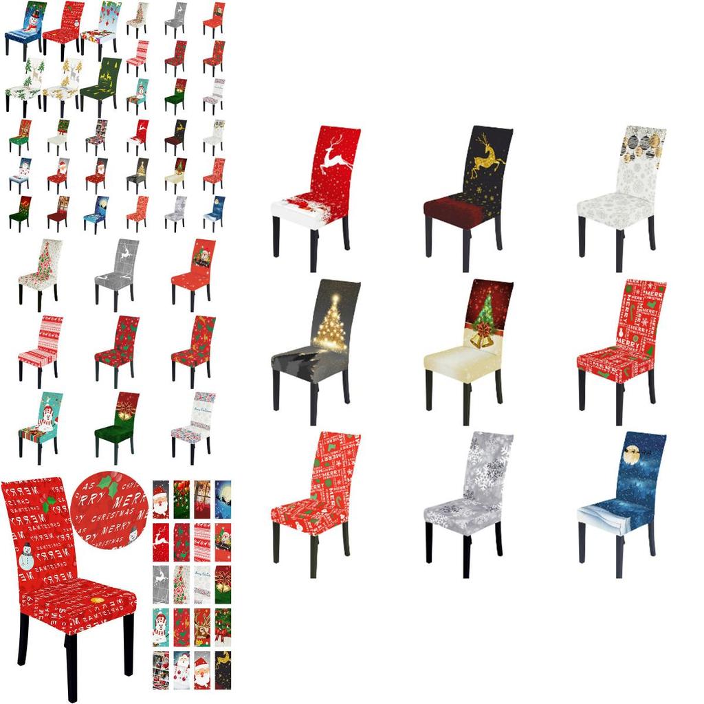 Праздничный рождественский чехол на стул с отличной эластичностью, идеально подходящий для любой мебели