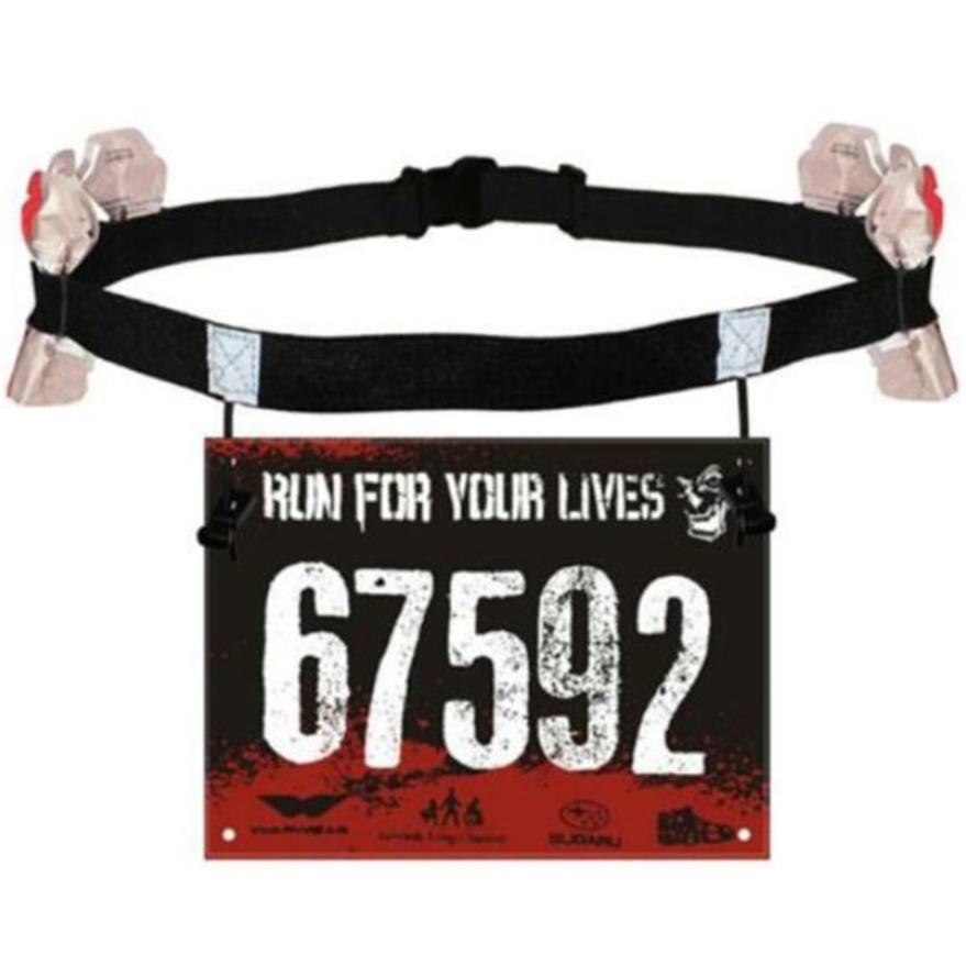 Unisex Triathlon Marathon Race Number Belt with Gel Holder Running Belt Cloth Belt Motor Running Outdoor Sports