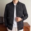 Men S Business Casual Stand Collar Long Sleeve Floral Jacket