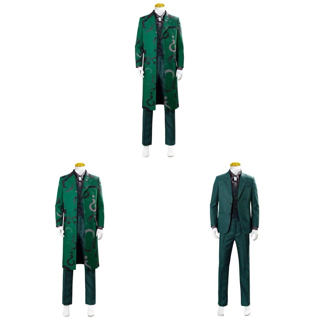 Gotham The Riddler Cosplay Trench Coat With Cotton Blend Fabric For Anime Fans