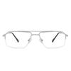 John Jacobs Half Rim Rectangular Shape Blu Cut & Antiglare Zero Power Computer Glasses For Men & Women | Medium | JJ E13584
