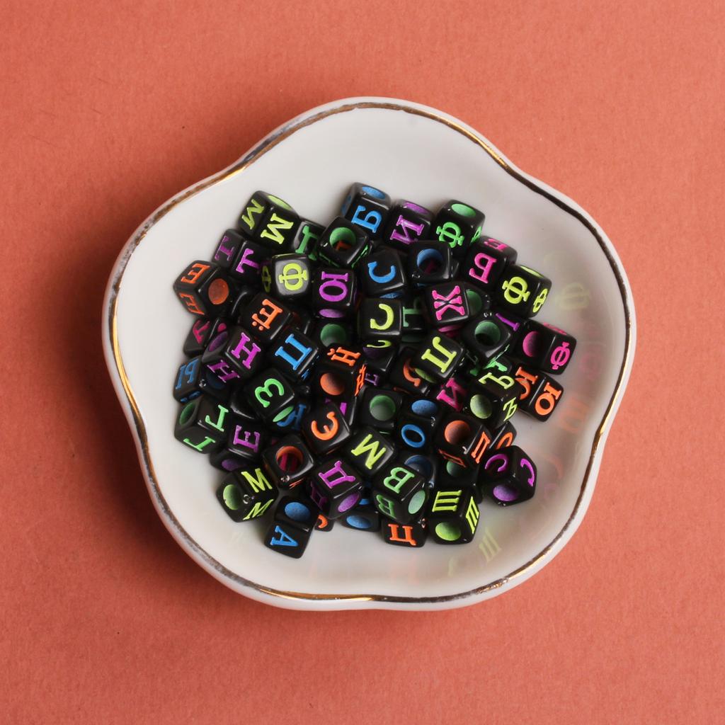 Beads Bracelet Alphabet DIY Letter Mixed Accessories For Charms Jewelry Making Square Necklace Russian Making