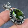 Natural Peridot Gemstone Handmade 925 Sterling Silver Jewelry Pendant 1.77" o0O72