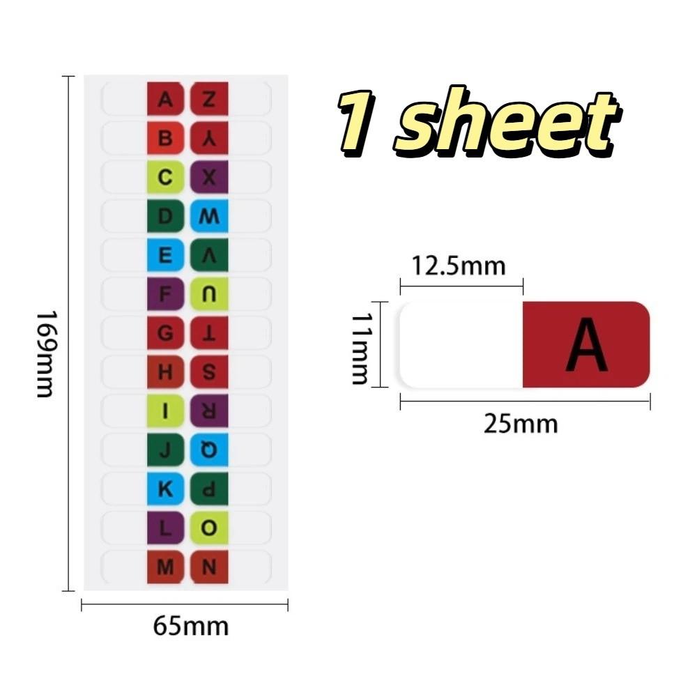 Colorful Alphabet Page Markers Small Strips Sticky Index Tabs Notebooks