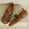 Retro One-Strap Mary Jane Shoes Flat-Bottomed Shallow Grandma Shoes Boken Single Shoes