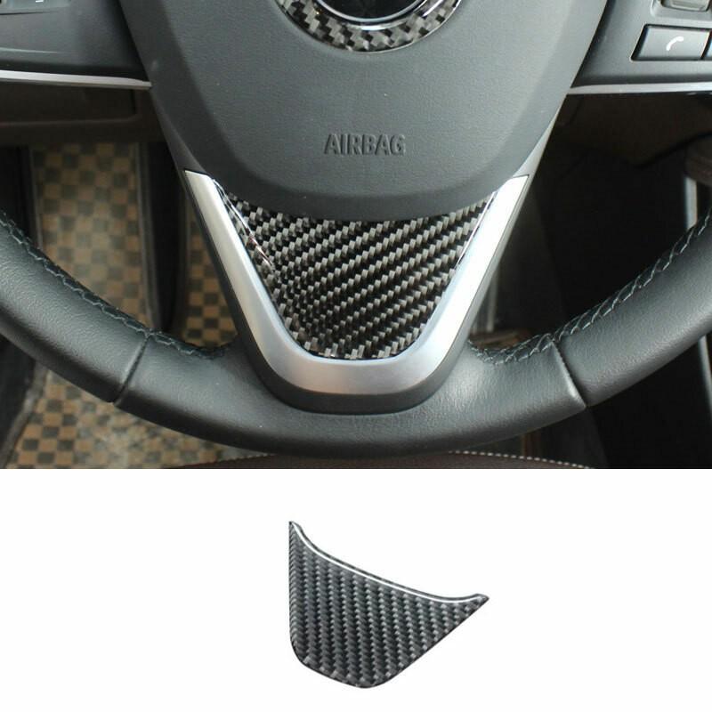 Fit For BMW X1 2016-2022 Real Carbon Fiber Steering Wheel U-Type Cover Trim 1PCS