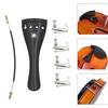 3/4 4/4 Lightweight Violin Parts Kit with Ebony Tailpiece + Tail Rope + 4pcs Fine Tuning