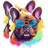 (2 шт.) Наклейки с изображением французского бульдога - Французский бульдог в солнцезащитных очках - Выбирайте из более чем 100 пород собак - 3 дюйма