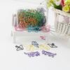 60pcs Plastic-coated Metal Paper Clip 12 Kinds Memo Clips Bookmarks School Stationery  Office