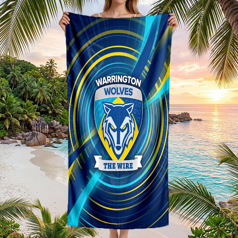 Warrington Wolves Fashion Beach Towel Portable Soft Quick Dry Towel For Swimming Camping Holiday Use