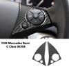 Carbon Fiber Car Interior Steering Wheel Button Panel Trim Frame Decoration Sticker For Mercedes Benz C Class W204 2007-2014