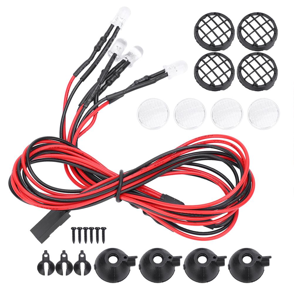 Universal LED Light with Lampshade for TRXAAXS TRX4 SCX10 D90 1 10 RC Crawler CarRound