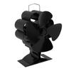 4 Blade Wood Stove Fan Anodized Aluminum Alloy Quiet Efficient Heat Powered Fireplace Fan with