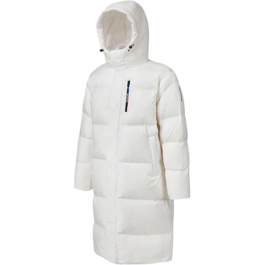 SALOMON Contour Korean Line Snow Down Jacket Outdoor Solid Color Hooded Zip Long Sleeve Long Down Jacket Women Upper Clothing White LC2581500