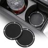 2Pcs Car Coasters Anti-slip Wear-resistant Rhinestone Universal Bottle Pad for Car