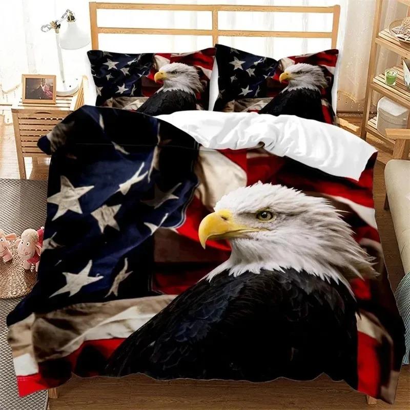 Пододеяльник с флагом США King Size Креативный патриотический комплект постельного белья США для взрослых и подростков Микрофибра Пододеяльник