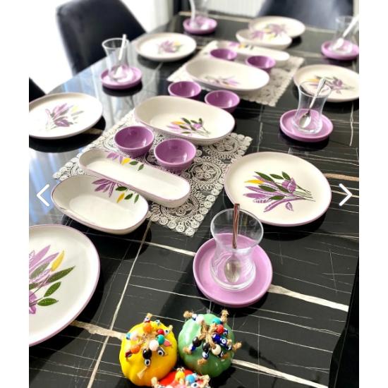 Başak Lila 24 Piece Breakfast Set for 6 People