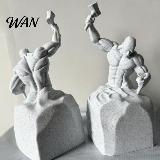 Simple Design Sculpture Self Made Man 3D Printed Abstract Figure Statue Desktop Never Give Up Inspirational Figurine for Home Office Table Shelf Decor