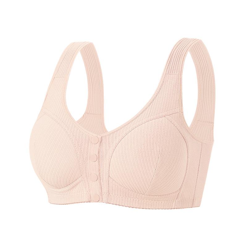 Новый стиль Тканевый на резьбе Чистый хлопок Застежка спереди Женское нижнее белье Жилет Креативный для среднего и пожилого возраста Большой размер Бюстгальтер без косточек