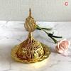 1PC Incense Burner Hollow Golden Tower Oil Burner Arab Style Censer Holder For Home