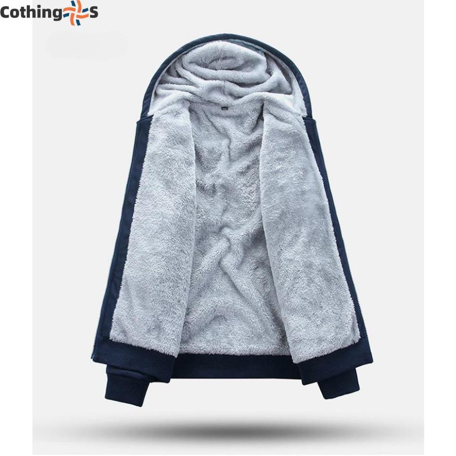 Большой размер Зимний мужской повседневный спортивный костюм с капюшоном Куртка Теплый утолщенный повседневный спортивный костюм из двух частей Мужской зимний