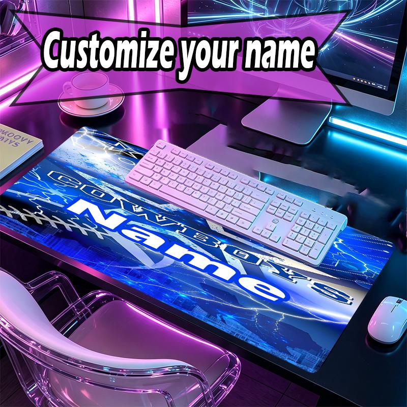 Custom Name Personalized Dallas Cowboys Pattern Mousepad, Laptop PC Desk Mat, Decorative Desk Mat for Home Keyboard Pad Gift